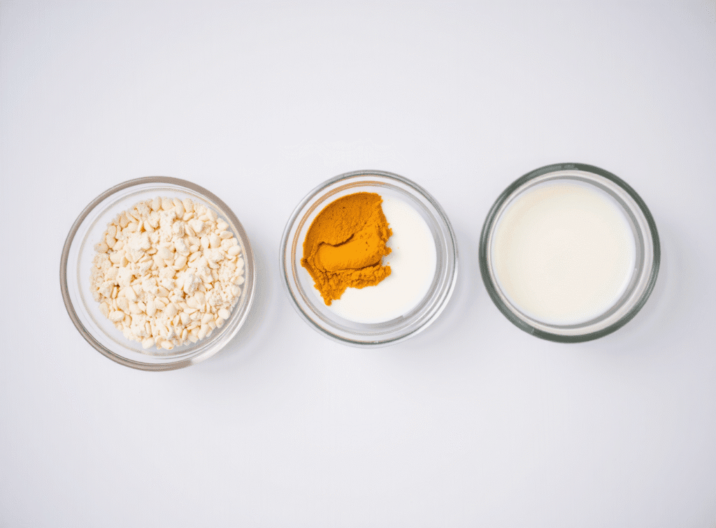 7 Simple DIY Beauty Tips You Can Try at Home for Glowing Skin & Healthy Hair 2 DIY beauty tip ingredients – gram flour, milk, and turmeric for natural skin care