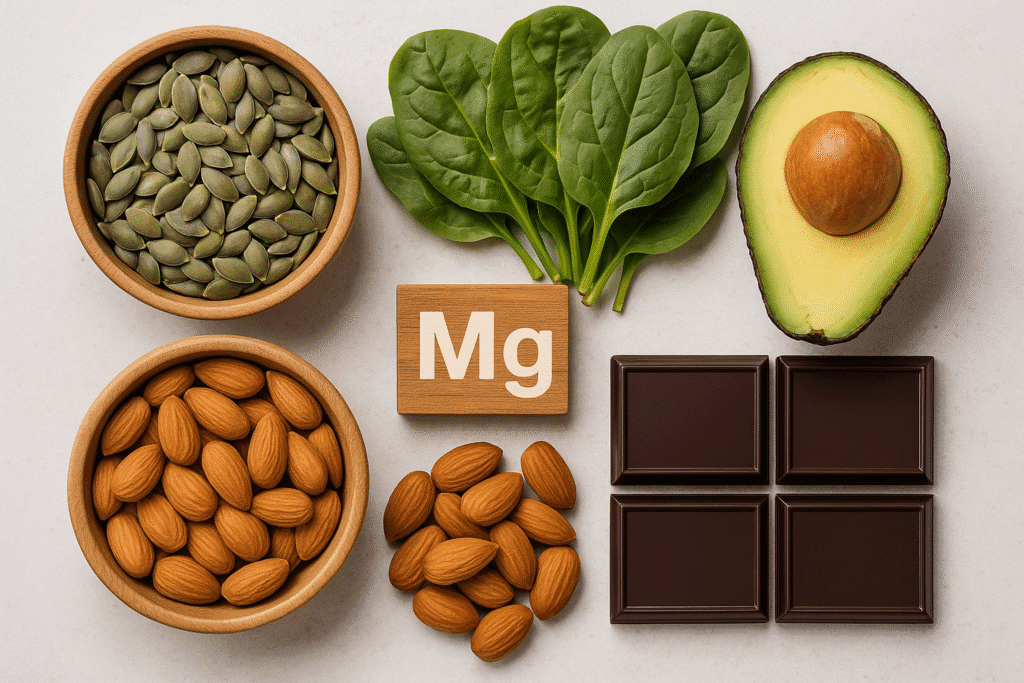 Magnesium-rich foods like spinach, almonds, and pumpkin seeds for better sleep Magnesium-rich foods like spinach, almonds, and pumpkin seeds for better sleep